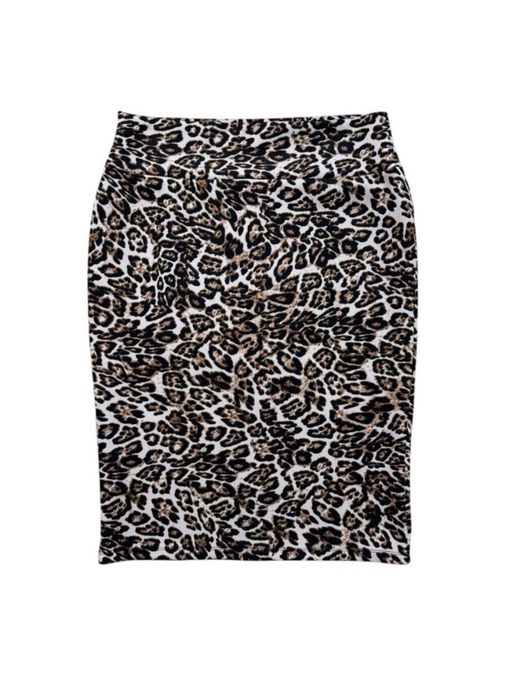 INC International Concepts Leopard Print Pencil Skirt Large Stretch Pull-On